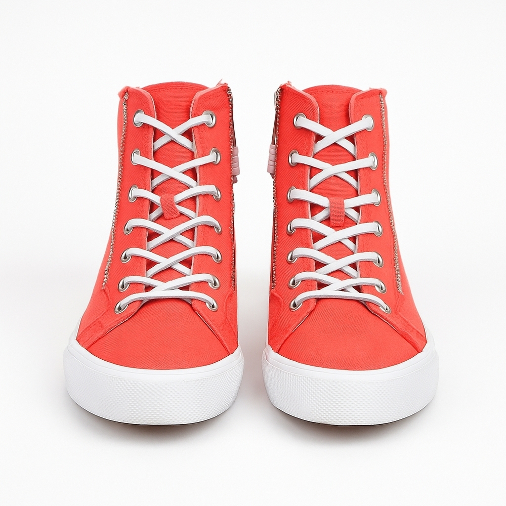 Sperry x Rebecca Minkoff Canvas High Top Sneakers 6.5 NIB Zip Detail Streetwear - Picture 3 of 16